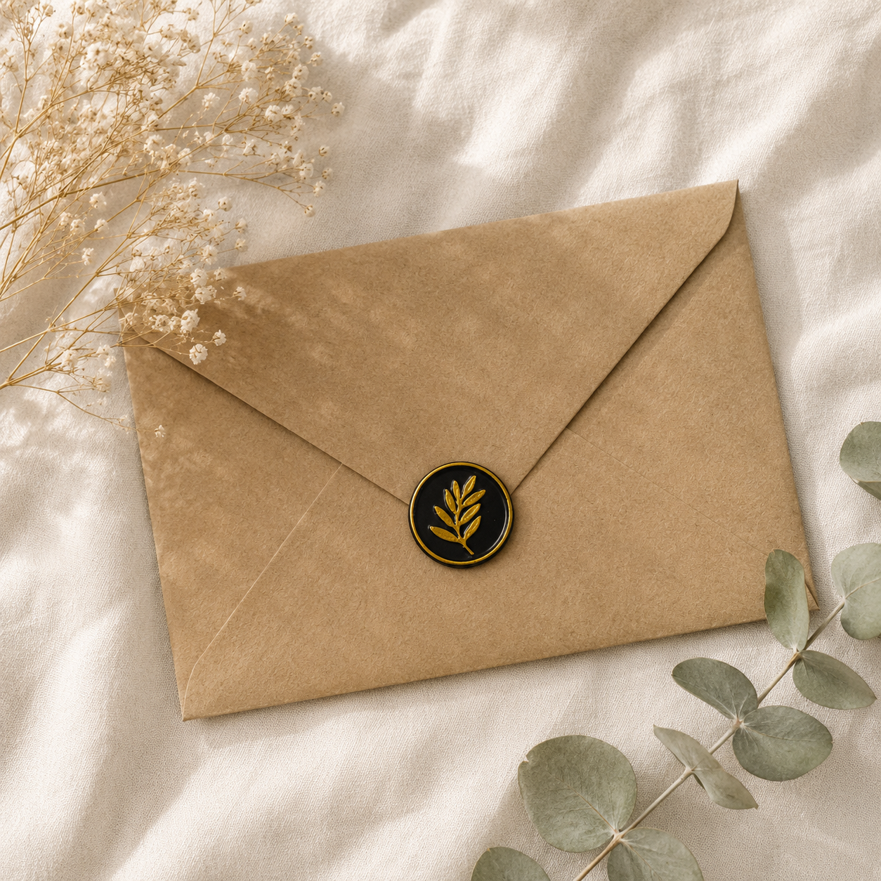 Rama de olivo · Negro y dorado · Signature