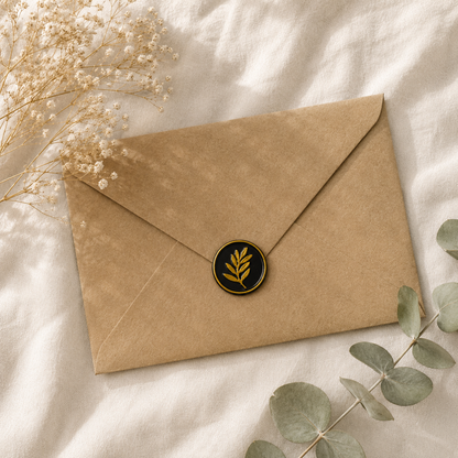 Rama de olivo · Negro y dorado · Signature