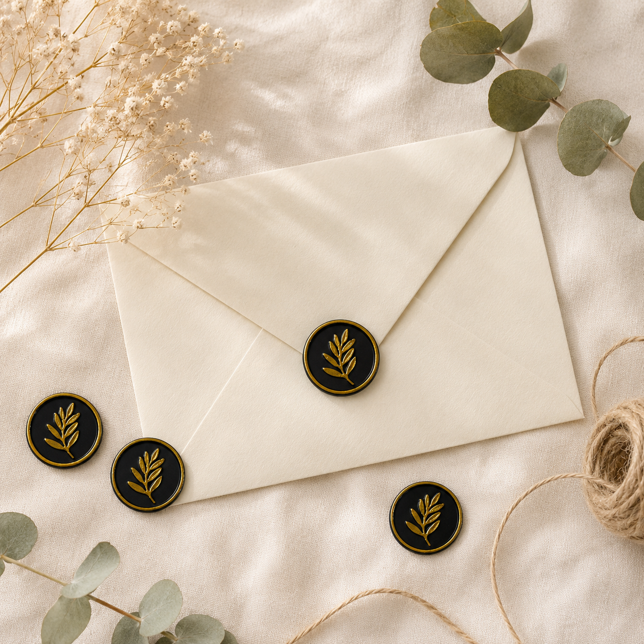 Rama de olivo · Negro y dorado · Signature